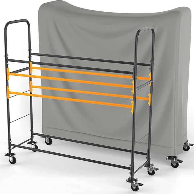 STEELAID Tire Storage Rack - Rolling Rack for Garage - Indoor/Outdoor Shelves 60 inch Organizer