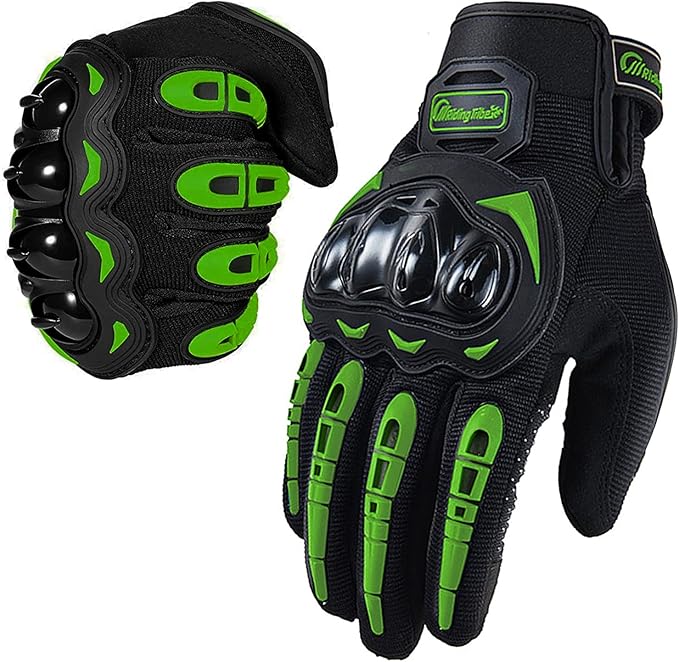 Motorcycle Gloves for Men and Women Full Finger Touchscreen Mountain Dirt Bike Gloves for Powersports BMX ATV MTB Driving Motocross Cycling Gloves(XXL, Green)