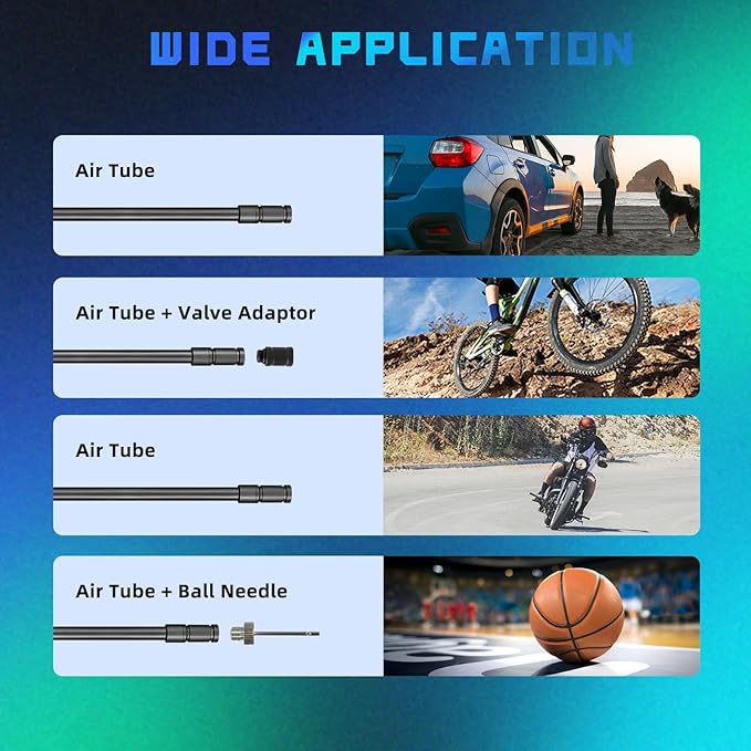 CYCPLUS Electric Air Compressor Bicycle Pump Car Tire Inflator, 150 PSI Portable Air Compressor, Rechargeable Tire Pump LED Display, Auto Shut-Off Air Pump for Bike Tires, Car, Motorcycle, Ball