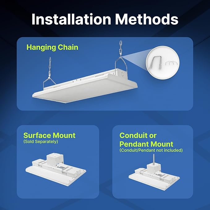 4 FT Linear LED Shop Light, 300W, 42,000LM HighBay Light for Industrial & Warehouse Aisle Use, UL & DLC Listed for Workshop, Garage, 5000K Daylight, Dimmable 1-10V