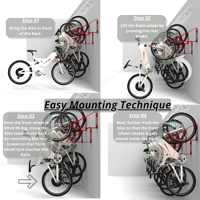 Bike Wall Mount Vertical Hanger for Home Space Saving Bike Rack Storage Mount for Garage or Home, Bicycle Holder for Mountain Bikes Road Bikes Holds up to 77lbs, Black,Pack of 1