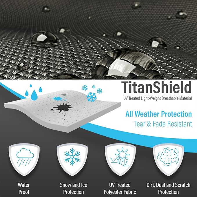 Deluxe Motorcycle Cover, Waterproof All Weather Outdoor Protection Universal Motorcycle Cover, Fade & Tear Proof Polyester fits Motorbike up to 90" L