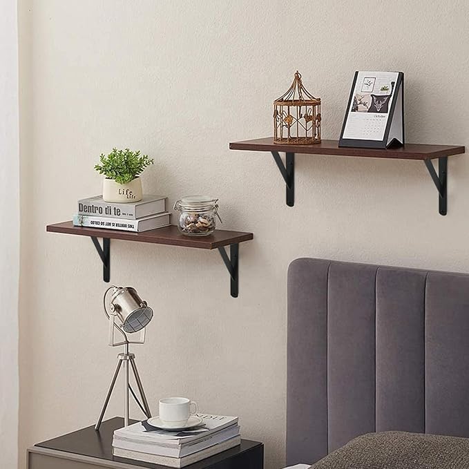 20 Pack L11 x H 8" Black Heavy Duty Shelf Brackets with Screws Metal Shelf Brackets Shelf Support Angle Brackets for Shelves L Brackets Heavy Duty Floating Shelf