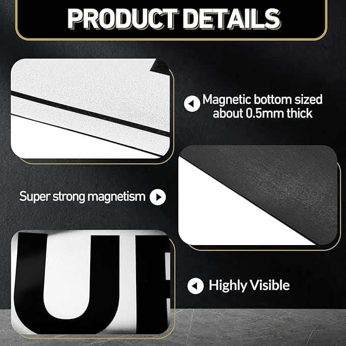 2 Pcs Security Officers Magnetic Signs Heavy Duty Reflective Security Sign Magnet Waterproof Magnetic Decals for Vehicles Cars Truck Rover Patrol 18 x 6 Inch White with Black Border