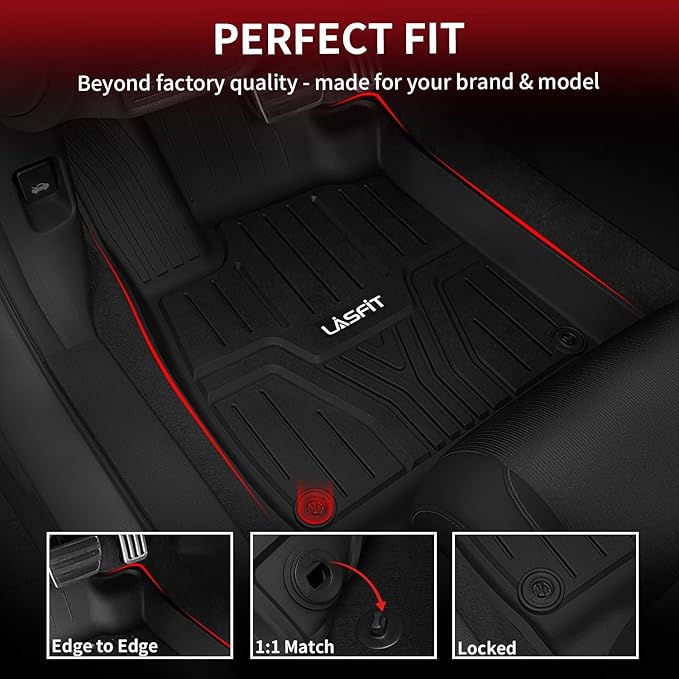 LASFIT Floor Mats & Trunk Mat with Backrest Mat for Honda Pilot 2023-2025, All Weather TPE Floor Liners 1st & 2nd & 3rd Row & Cargo Mat with Backrest Mat Full Set, Black