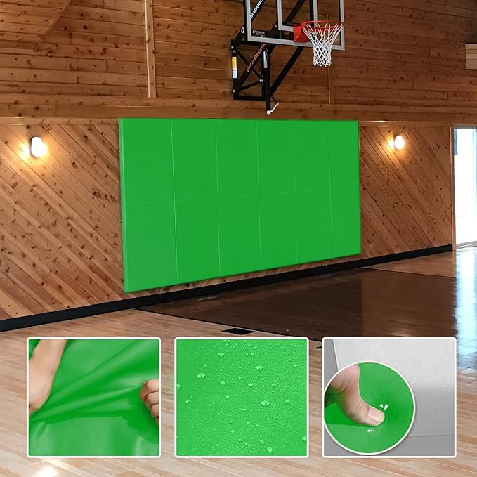 PROGOAL 2"/4" Thick Foam Protection Wall Pad，Gym Basketball-Court Protectors，Durable Waterproof Padding for Wall-Mounted Basketball Hoops(60" L x 20" W)…