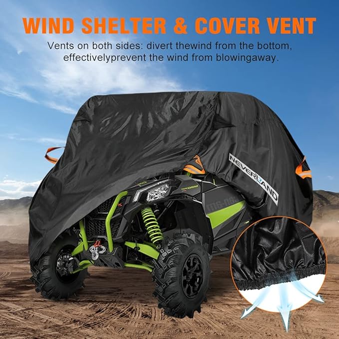 NEVERLAND UTV Cover, All-Weather Protection Side by Side Cover 4-6 Passenger, Universal for Polaris RZR General Honda Suzuki Yamaha SxS Arctic Cat John Deere Kymco Bobcat Argo Can Am Maverick X3