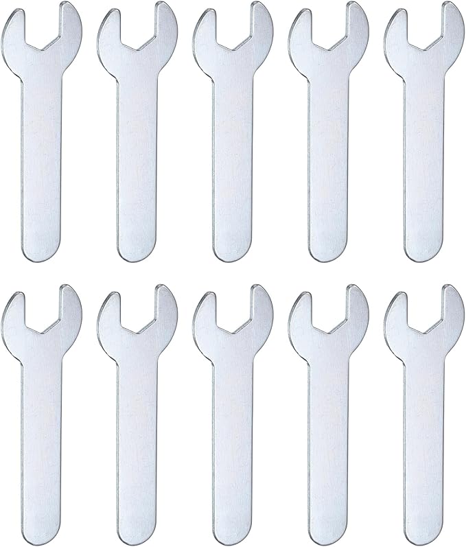 HARFINGTON 10pcs Small Wrench 10x70x1.5mm Metric U-Shaped Single Open Ended Spanner Super Thin Flat Head Galvanizing Wrench for Automotive Repair Furniture Assembly