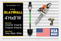 4'H x 8'W Slatwall Panel Garage Wall Organizer: Heavy Duty Wall Mounted PVC Wall Rack, Interlocking Slat Wall Paneling for Garage Wall Storage, Slatwall Board or Slatwall Shelves System - White