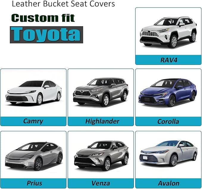 GIANT PANDA Front Car Seat Cover Custom Fit Toyota, 3D Air Mesh Car Seat Covers for Toyota Rav4 Camry Highlander Corolla Prius 2-Pack (Gray)