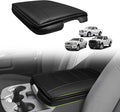 Muslogy Center Console Armrest Cover Compatible with Dodge Ram1500 2013-2018 & ram2500/3500 2013-2025 Comfort Armrest Pad Arm Rest Cushion Vegan Leather Protector 1-Inch Extra Thick(Jump Seat ONLY)