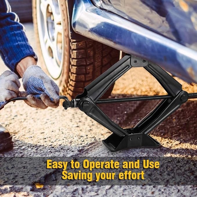 Scissor Jack for Car-2.0Ton(4409lbs) 丨Car Jack Kit-Tire Jack丨Portable,丨deal for SUV and Auto-with Crank Handle丨Heavy Duty Material,Black