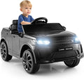 Costzon 12V Kids Ride On Car, Licensed Land Rover Electric Vehicle w/Remote Control, Lockable Doors, Slow Start System, LED Lights & Speed Switch Sound, Music & Horn, MP3 & USB (Black)