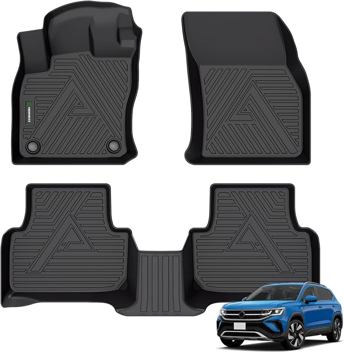 ANBINGO® Floor Mats Custom for VW Taos 2022 2023 2024 2025 S/SE/SEL AWD & FWD All Weather Protection TPE Heavy Duty Non-Slip Automotive Floor Liners Fits Front& 2nd Row VW Taos Full Set