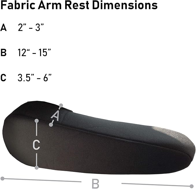 TLH Flat Cloth Fabric Armrest Covers One Pair, Black Color