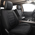 JOJOBAY Car Seat Covers for Dodge Ram Full Set,Fit Ram 2009-2023 1500/2500/3500 Pick-up Truck,Crew,Regular,Quad,Mega Cab,Waterproof Leather Seat Covers Protectors（5 PCS Full Set,Black）