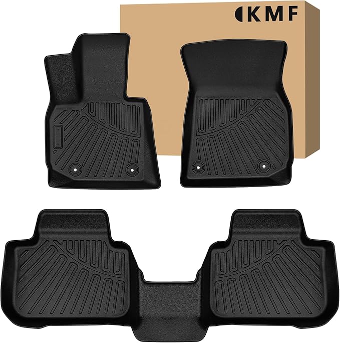 KMF Custom Fit Floor Mats for BMW X3 2025 M50/30 xDrive Accessories,All Weather TPE Waterproof Car Floor Liners - Front & Rear 2 Row, Anti-Slip Deep Grooves Car Mats Full Set