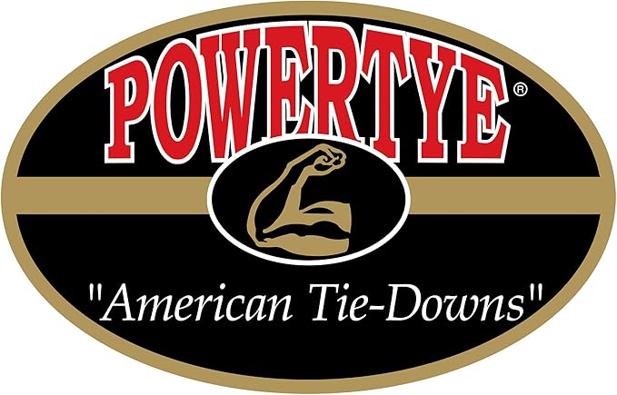 PowerTye - Made in USA - Extra Long Ratchet Tie Down Straps, Heavy Duty with Carabiner Hooks, Soft-Tye & Bag, for Motorcycle, ATV & Cargo, 1,000 lb WLL, 1.5 inch x 10ft Long, Silver/Black (Pair)