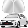 Custom Fit Windshield Sun Shade for Toyota Corolla 2020-2024 2025- Full Coverage, 210T Reflective Fabric, Double-Layer Design - Blocks 99% UV Rays, Keeps Car Cool, Easy to Install and Store