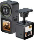 Action Camera 4K 20MP, Dual Use Action Camera and Dash Cam, Waterproof, EIS Stabilization, with 64GB SD Card, 170°Wide Angle Helmet Camera for Vlog or Recording Car Journey