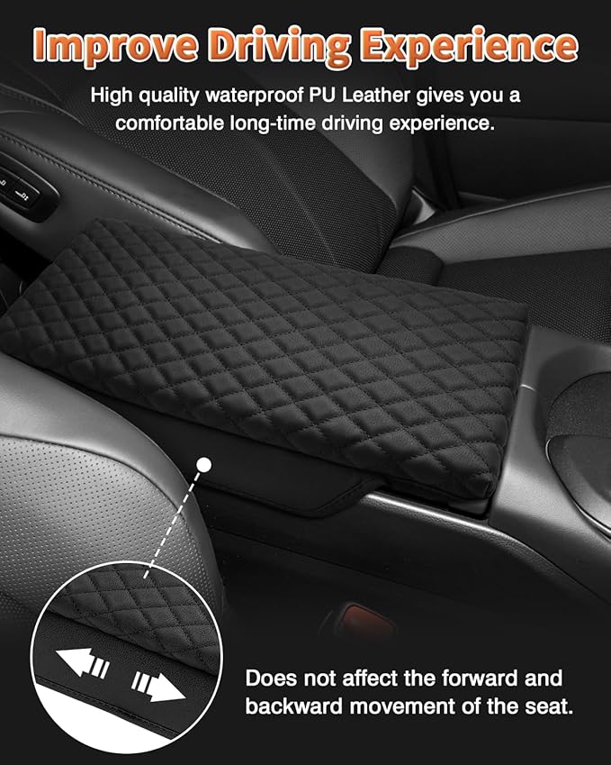 Shademax Toyota Crown Center Console Cover, Armrest Cover Cushion Pad for Toyota Crown 2023 2024 2025 2026 Accessories, PU Leather Middle Consle Lid Armrest Seat Box Cover Protector Anti-Scratch Black