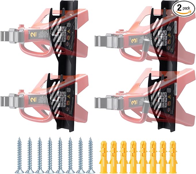Jack Stand Wall Mount Organizer: Jack Stands Holder Storage Rack Mount - Fit for 2 & 3 Ton Jack Stand (2 Pack)
