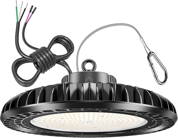 500W LED High Bay Light 72,500LM DLC ETL Listed Industrial Grade UFO Light Dimmable IP65 Waterproof 5000K Commercial Bay Lighting for Warehouse Garage Factory 110V 120V