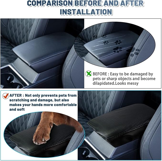 Ruiya Armrest Cover for Mitsubishi Outlander 2022+ Armrest Cushion Mitsubishi Outlander 2022-2024 Accessories Center Console Cover Compatible with 2022 2023 2024 Mitsubishi Outlander