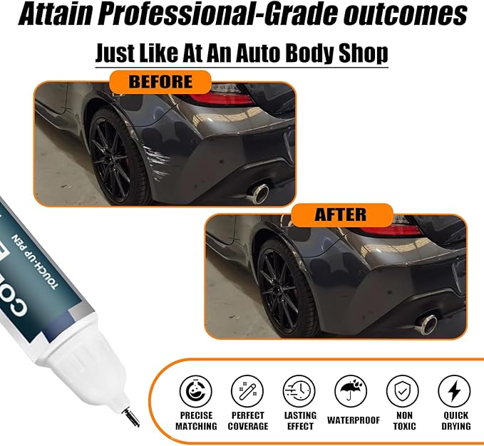 Magnetite Gray Metallic(P8Y) Touch Up Paint Compatible with SUBARU, Car Paint Pen Scratch Repair Two-In-One Touch Up Paint, Premium Car Scratch Remover for Deep Scratches