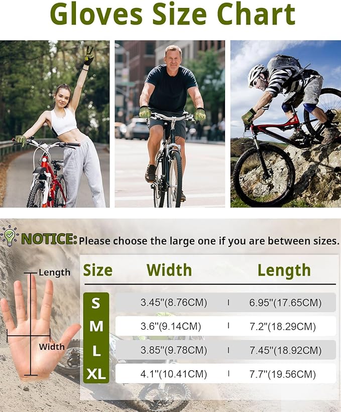RIGWARL Skeleton Motorcycle Gloves Men Women Touchscreen, Non-Slip Mountain Bike Gloves for Men Cycling, Lightweight Dirt Bike Riding Bicycle Glove