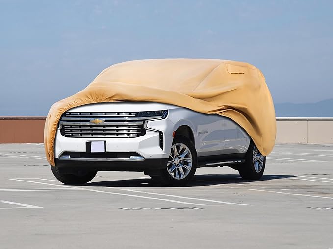 Heavy Duty Outdoor Car Cover Custom Fit for Chevy Suburban,Windproof All Weather Waterproof Sun Rain UV Dust Snow Protection Outdoor Car Covers