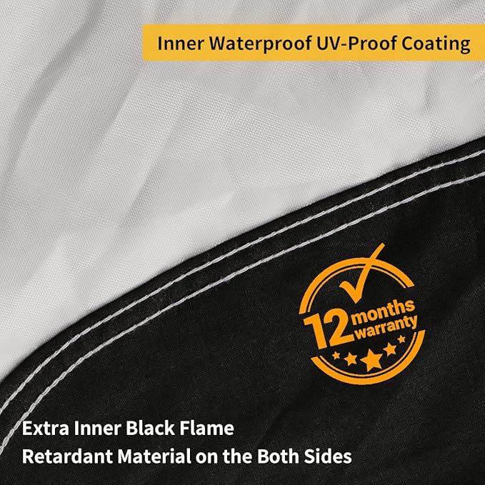 Coverado Motorcycle Cover Waterproof, All Weather Protection Outdoor Full Motorcycle Covers - UV Proof with Flame Retardant Fabric Fit for Harley Davidsion Yamaha Honda Suzuki (up to 111" Motors)