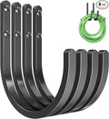 Garden Hose Holder Wall Mount - Aluminum Hose Hanger for Outside, Durable Wall-Mounted Hose Holder for Garden & Outdoor Use（4 Hooks）