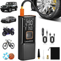 Tire Inflator Portable Air Compressor - Air Pump for Car Tires Dual Mode 9000mAh & 12V DC, 150PSI Electric Bike Tire Pump with Pressure Gauge for Bicycle Motorcycle Ball, Gifts for Car Owner