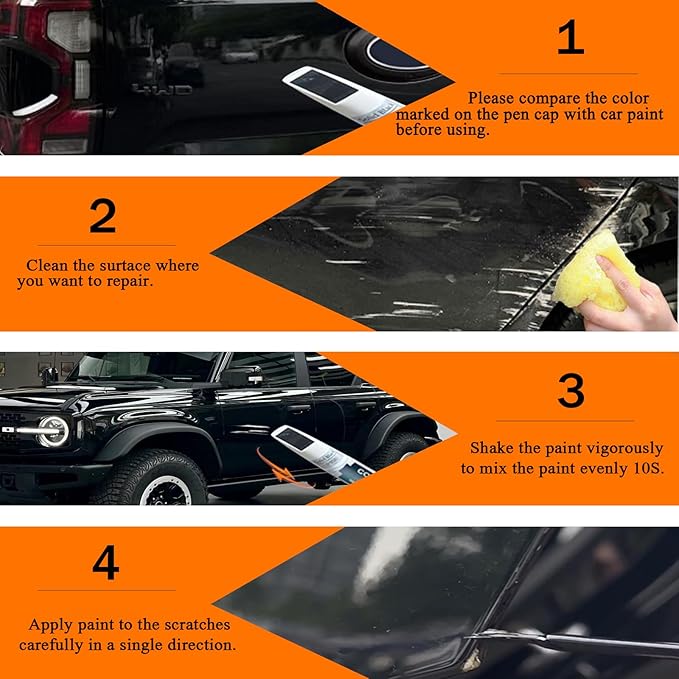 UH Tuxedo Black Touch Up Paint for Ford, Car Paint Pen Scratch Repair Two-In-One Touch Up Paint, Premium Car Scratch Remover for Deep Scratches