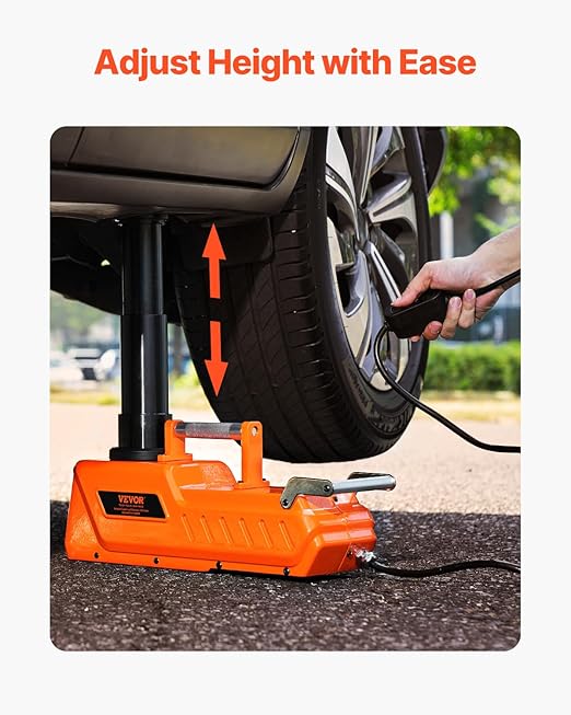VEVOR Electric Car Jack, 15 Tons /33000 lbs, Adjustable Electric Scissor Jack with High Load Capacity, 12V Dual-Powered Tire Change Replacement with LED Light, Portable Jack kit for Sedan, SUV, Truck