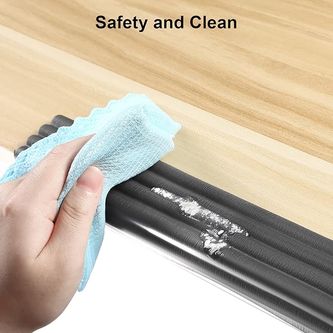 Baby Proofing Edge Protector 6.6 feet with 3M Strong Adhesive Pre-Taped, Baby Proof Padding Extra Wide Edge Safety Guards for Sharp Edges, Table, Desk- Black