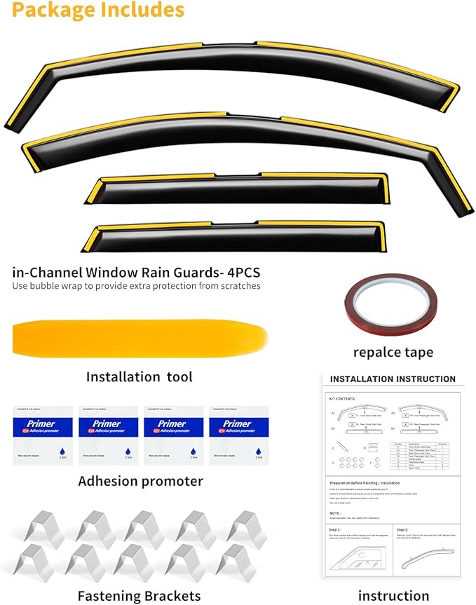 in-Channel Window Rain Guards Fit for Hyundai Tucson 2022 2024 2023 2025 Extra Durable Window Deflectors Window Visors Vent Shades Vent Visors Car Accessories-4 pcs Q24