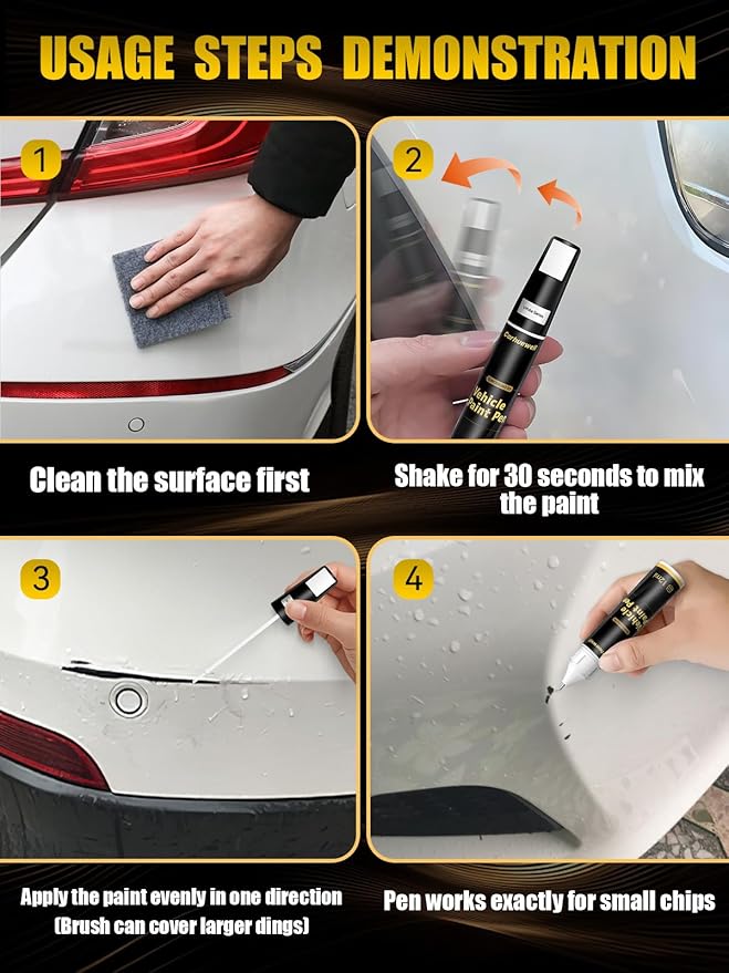 (197/9197) Obsidian Black Metallic Touch Up Paint Compatible with Mercedes-Benz, Exact Match Car Paint Pen Automotive Scratch Repair Remover Kit Quick & Easy Solution for Vehile Chips and Nicks