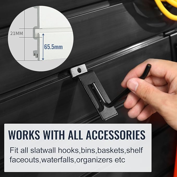 Slatwall Panel Garage Organizer PVC Slatwall Heavy Duty Wall Mounted Rack, Interlocking Slat Wall Panels for Tool Organization Peg Board(Grey 4 x 4 ft)