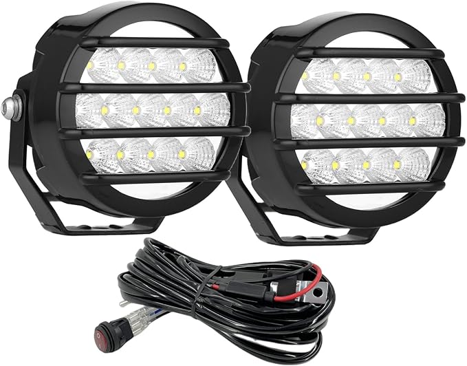 BIGLION.X 3.7 Inch 130W Off Road Lights White Round Offroad Fog Lights Super Bright 12800LM Driving Offroad Lights Bumper Fog Light Pods Waterproof 12/24V for Trucks 4x4 SUV ATV UTV Car