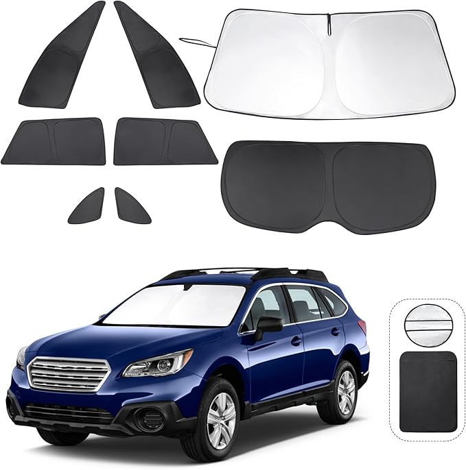 TINGLU Window Shades for Subaru Outback Wagon 2015-2019 Accessories Car Side Full Windows Cover Camping Rear Triangular Windshield Sun Shade Sun UV Rays Privacy Protection 8PCS