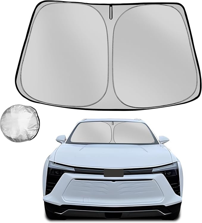 Windshield Sun Shade for 2024-2025 Che-vrolet/Chevy Blazer EV Foldable Sun Sunshade for Car Front Window Blocks UV Rays and Heat Automotive Interior Protector Custom Fit Accessories