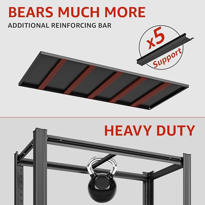 6 Tier Metal Shelving Unit 84" H x 55.12" W x 24" D, 3600LBS Adjustable Storage Shelves, Heavy Duty Garage Shelves for Warehouse, Basement, Kitchen, Pantry, Living Room, Black
