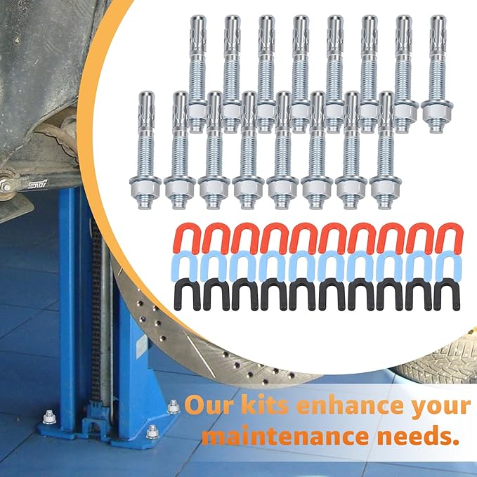 Lift Install Kit, Car Lift Installation Install Kit,(16Pcs 3/4" x 5.5" Wedge Anchor Bolts)
