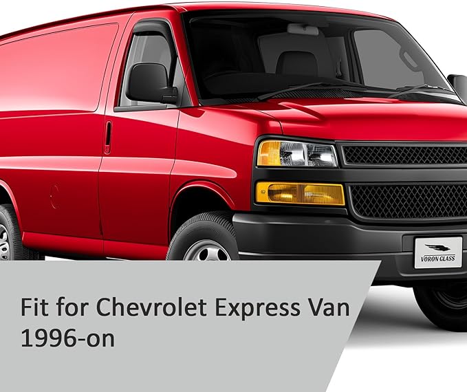 Voron Glass in-Channel Extra Durable Rain Guards for Chevrolet (Chevy) Express Van 1996-2025/GMC Savana 1996-2025, Window Deflectors, Vent Window Visors, 2 Pieces - 210217