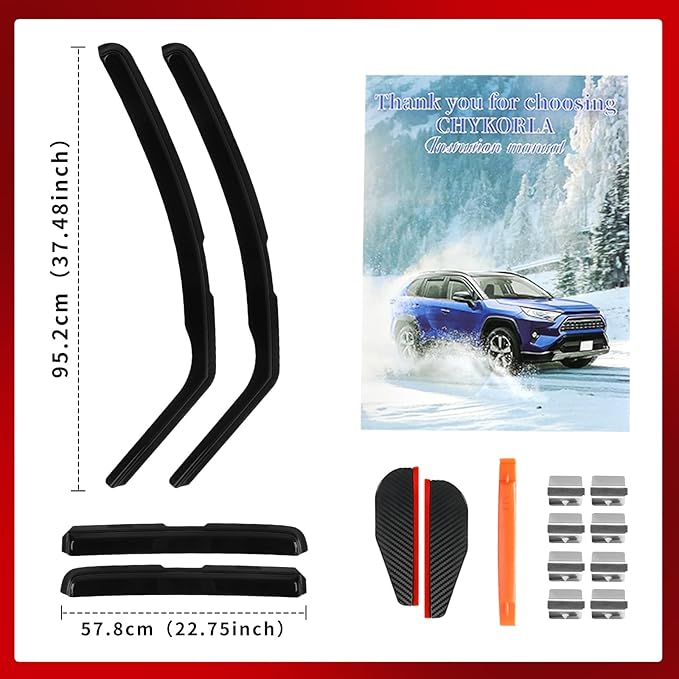 in Channel Rain Guards Fit for Buick Encore 2013-2023/Chevrolet (Chevy) Trax 2014 2015 2016 2017 2018 2019 2020 2021 2022 2023, Vent Window Visors Wind Deflectors Shades-4PCS