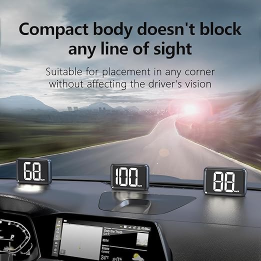 GPS Digital Speed Meter with MPH, Car Head Up Display for All Cars, USB Cable Plug & Play