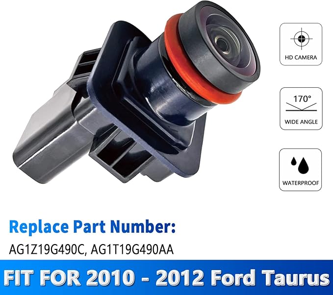 Rear View Back Up Camera Backup Camera Compatible with 2010 2011 2012 Ford Taurus Replaces AG1T-19G490-AA AG1Z-19G490-D