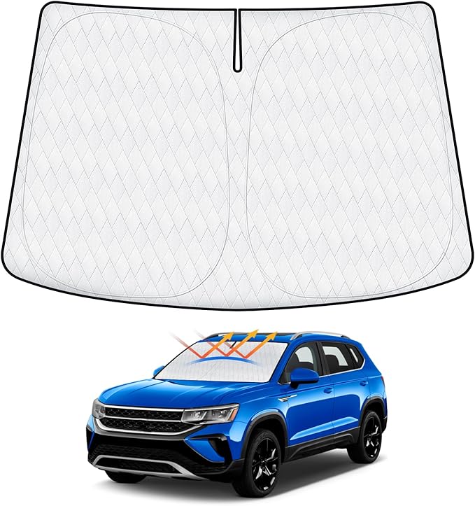 Cartist 5-Layer Windshield Sun Shade Fits for Volkswagen VW Taos 2022 2023 2024 2025 Accessories Foldable Car Front Window Sunshade Sun Visor Protector